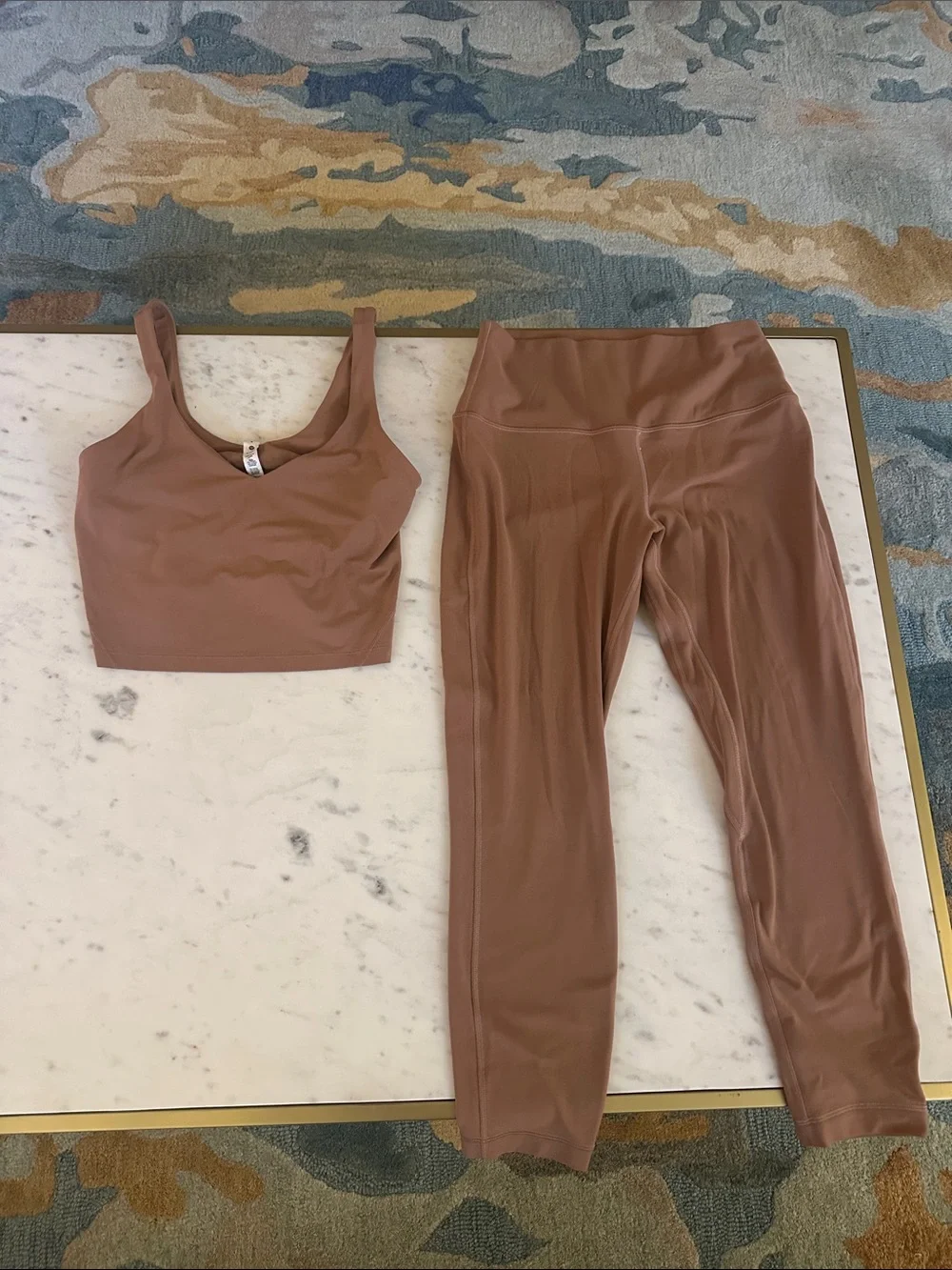 lululemon athletica Brown Crop Top & Leggings Set